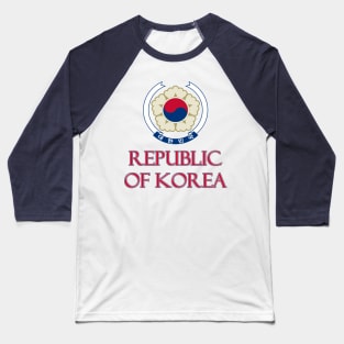 Republic of Korea - Coat of Arms Design Baseball T-Shirt